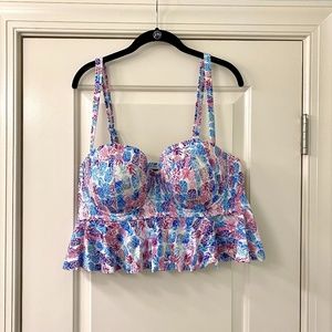 Torrid Pineapple Print Ruffle Bikini Top NWT 3X